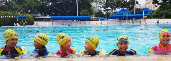 Children in a swimming pool at a Swim Starter class